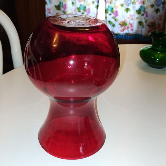 ROYAL RUBY Vintage RED GLASS VASE 7" Tall - Picture 8 of 9